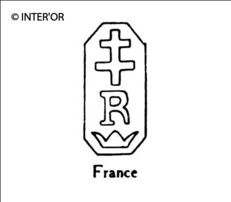 Croix de lorraine sur r et couronne