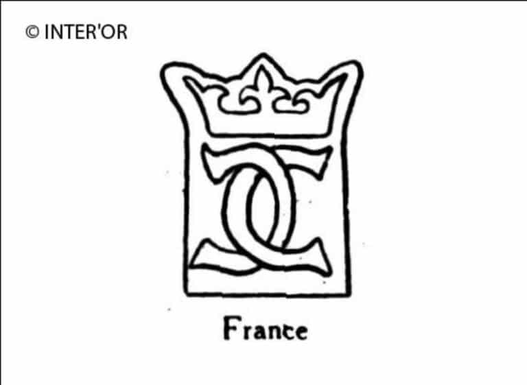 Deux c adosses et entrecroises sous couronne