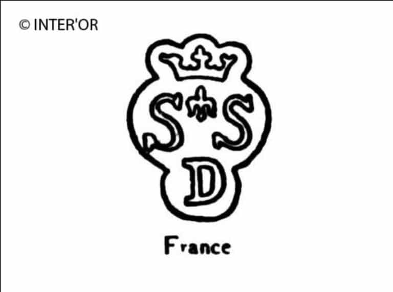 Deux s fleur de lys sous une couronne d