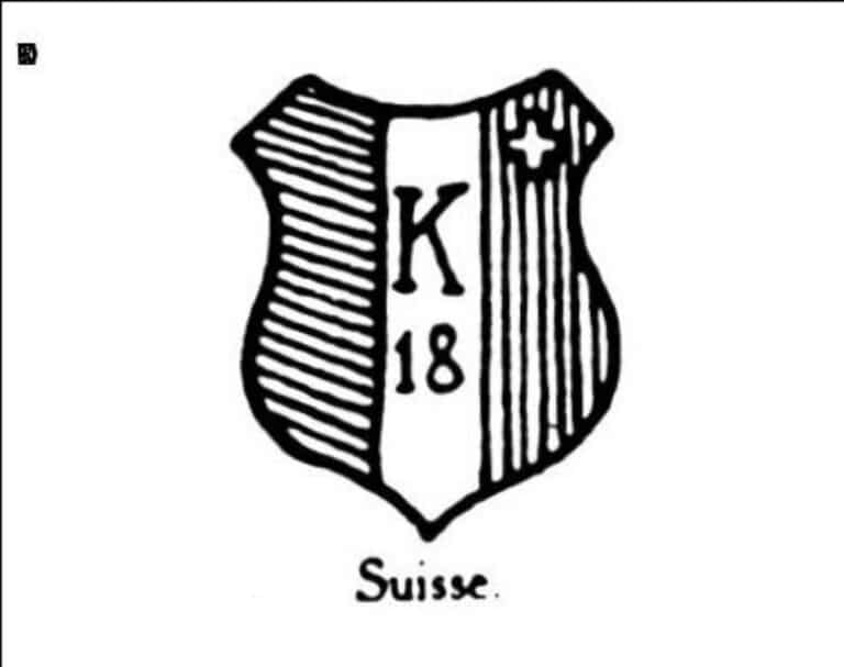 Ecusson avec croix federale et 18 k