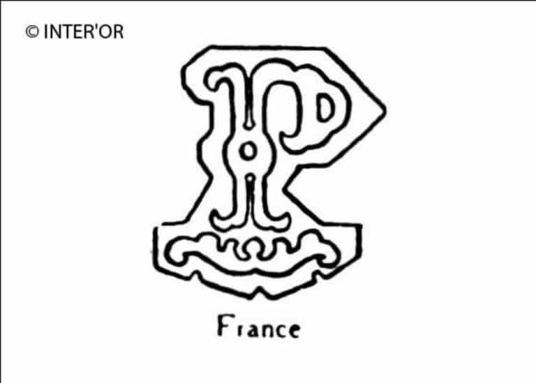 Lettre p sur couronne