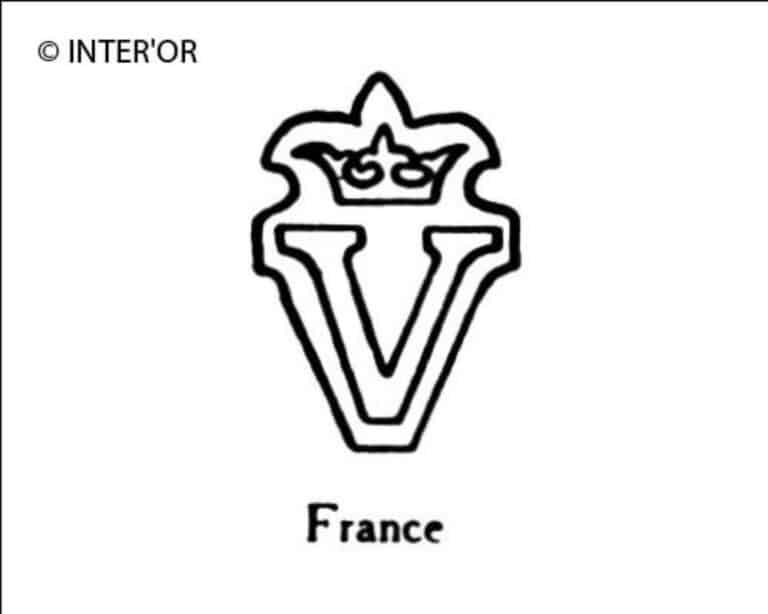 Lettre v couronnee