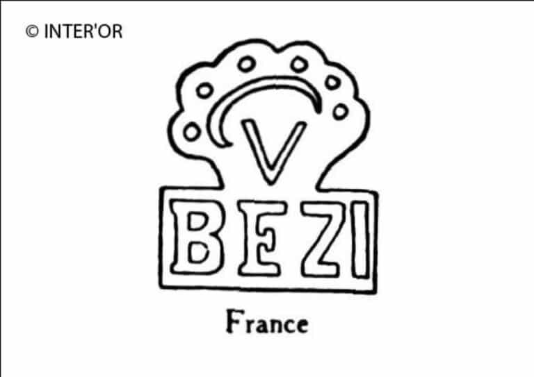 Lettres b e z i sous un v couronne
