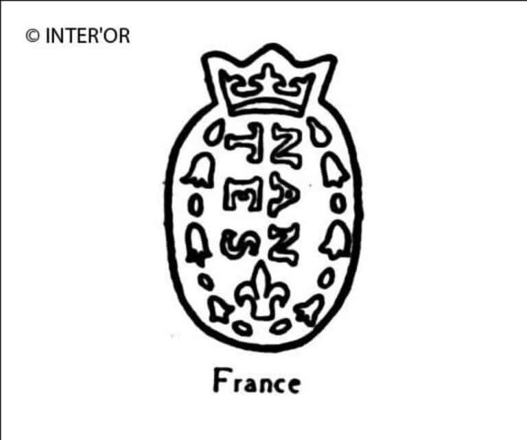 Lettres nantes fleur de lys entourées d'un grenetis
