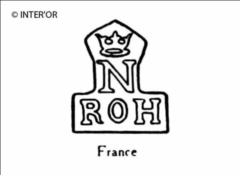 Lettres r o h sous n couronne