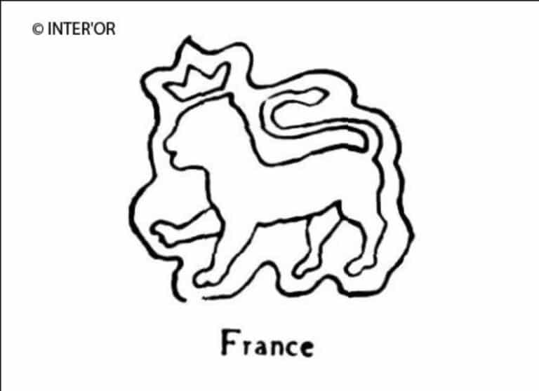 Lion couronne patte levee