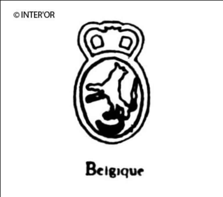 Lion debout couronne croissant