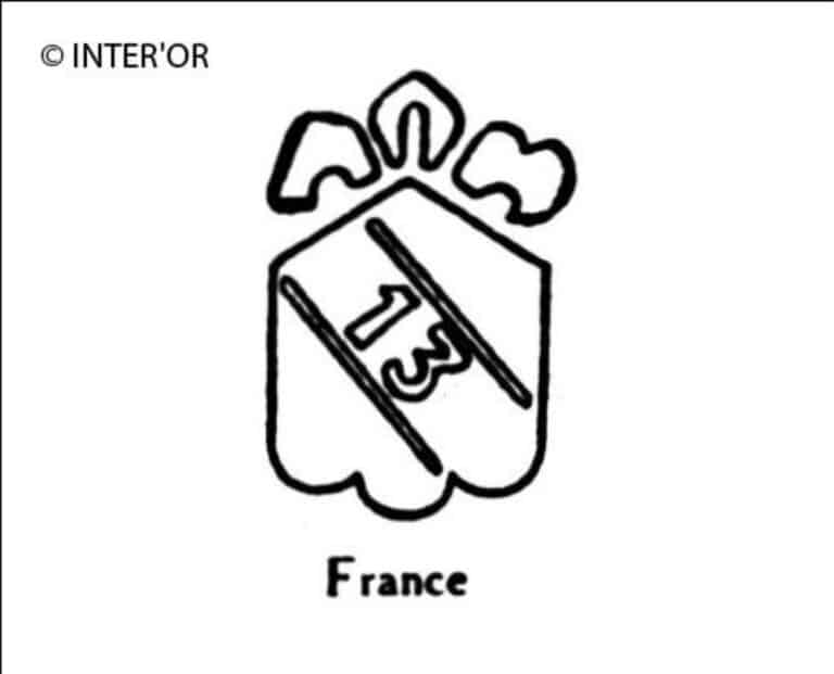 Nombre 13 entre 2 bandes dans un ecusson
