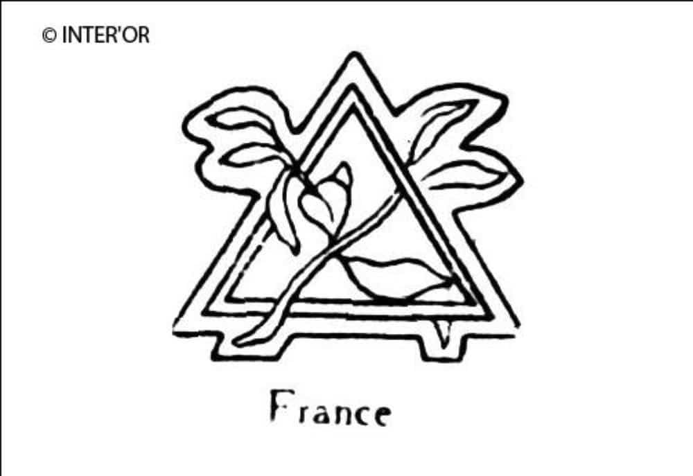Triangle entrelace de deux branches de laurier